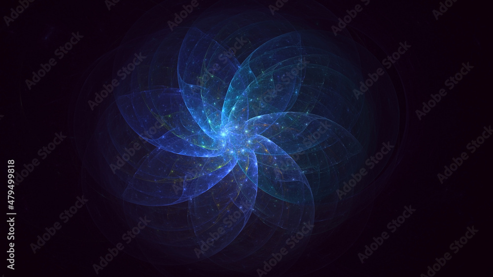 Fototapeta premium 3D rendering abstract multicolor fractal light background