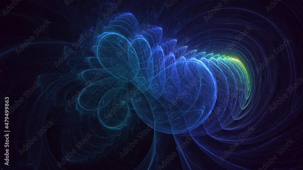 Obraz premium 3D rendering abstract multicolor fractal light background