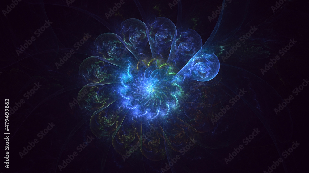 Obraz premium 3D rendering abstract round light background