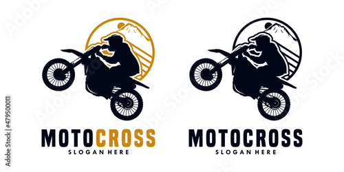 Motocross logo illustration isolated in white background