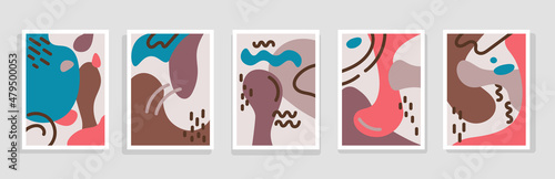 Set of abstract posters. Simple pattern. Artboard.