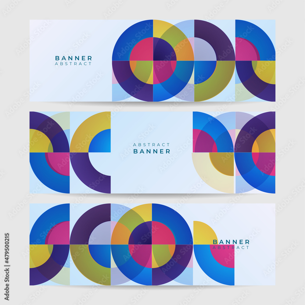Memphis circle purple yellow blue colorful Abstract design banner Memphis circle purple yellow blue colorful Abstract design banner
