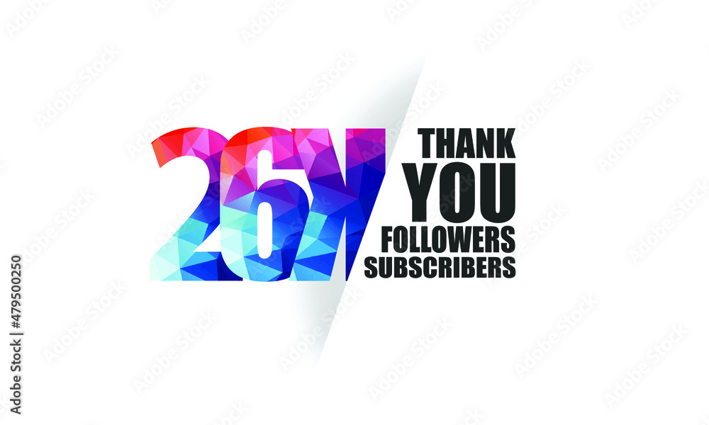 Fototapeta premium 26K, 26.000 followers, subscribers design for internet, social media, anniversary and celebration achievement-vector
