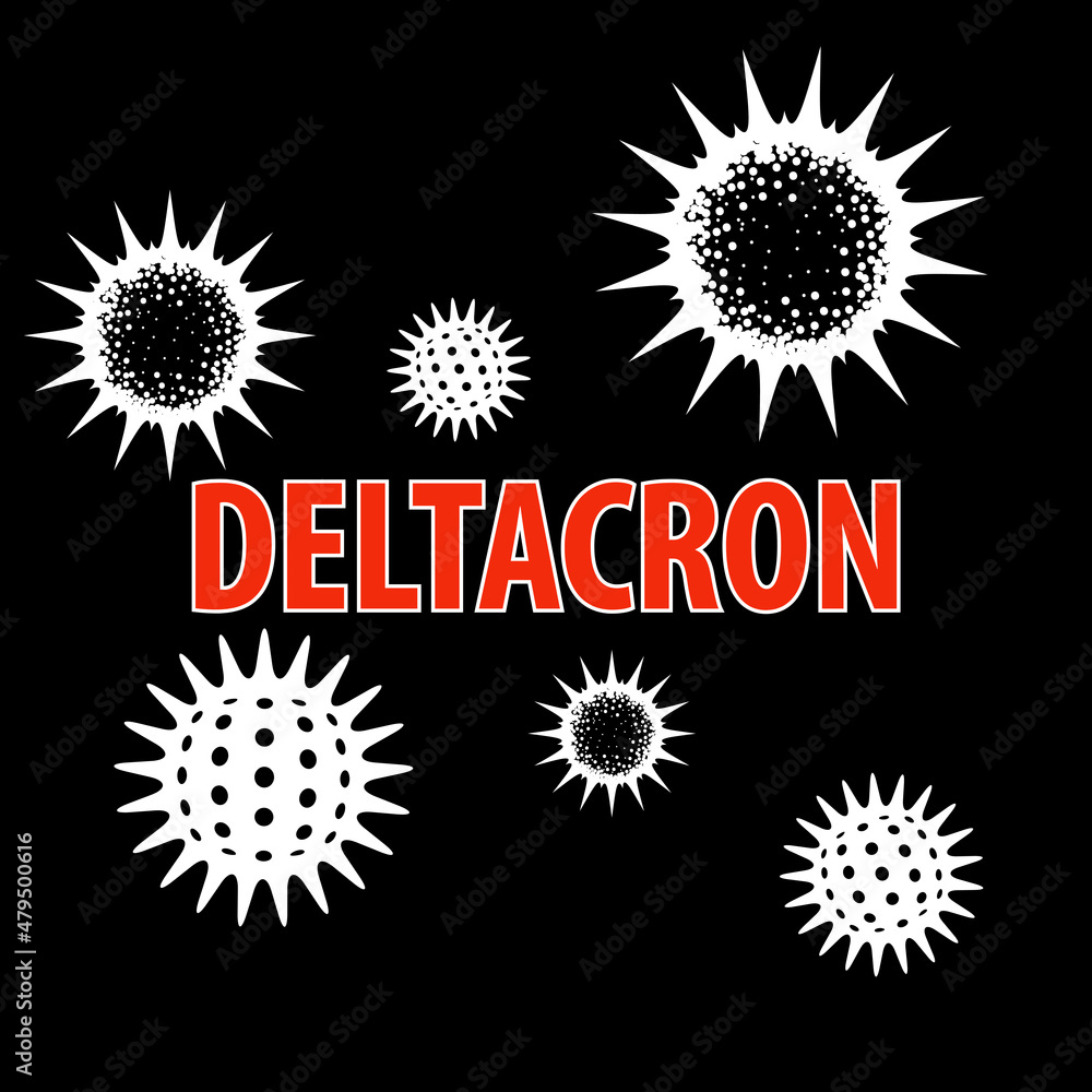 Fototapeta premium Illustration of new DELTACRON virus combined between Delta virus and Omicron.