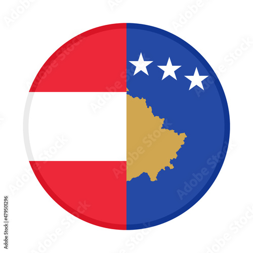 Free Download round icon with austria and kosovo flags. vector illustration isolated on white background - GFXLoad