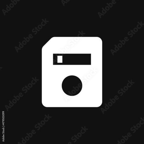 Floppy disk icon on grey background