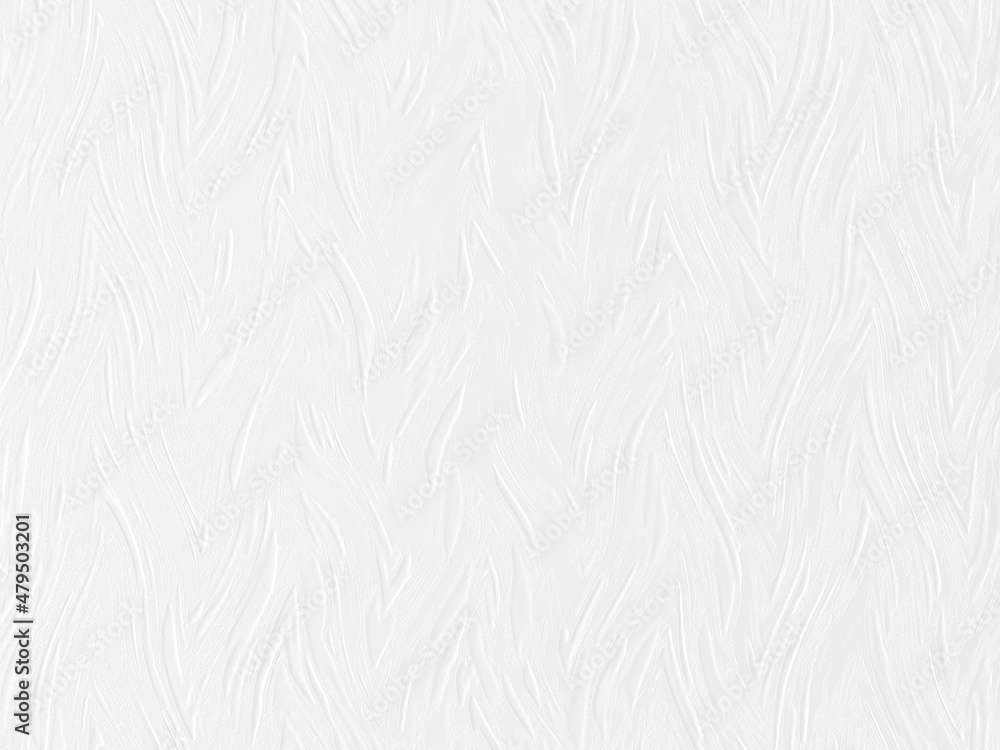 Fototapeta premium abstract clean white texture wall 3d rendering, wave line vintage embossed tracery and rough surface as wood whiten, cement and plaster wallpaper background for text space creative design artwork.
