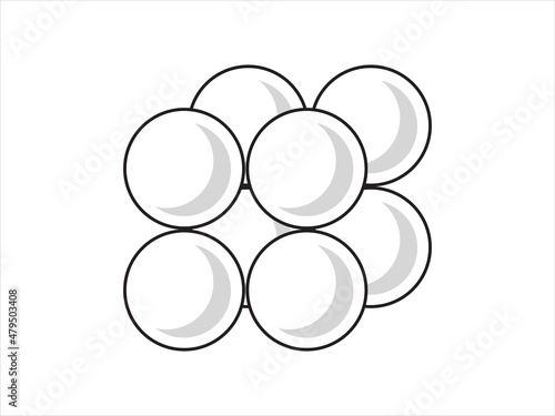 Volumetric Crystal lattice. The position of atoms in a crystal. Vector illustration.