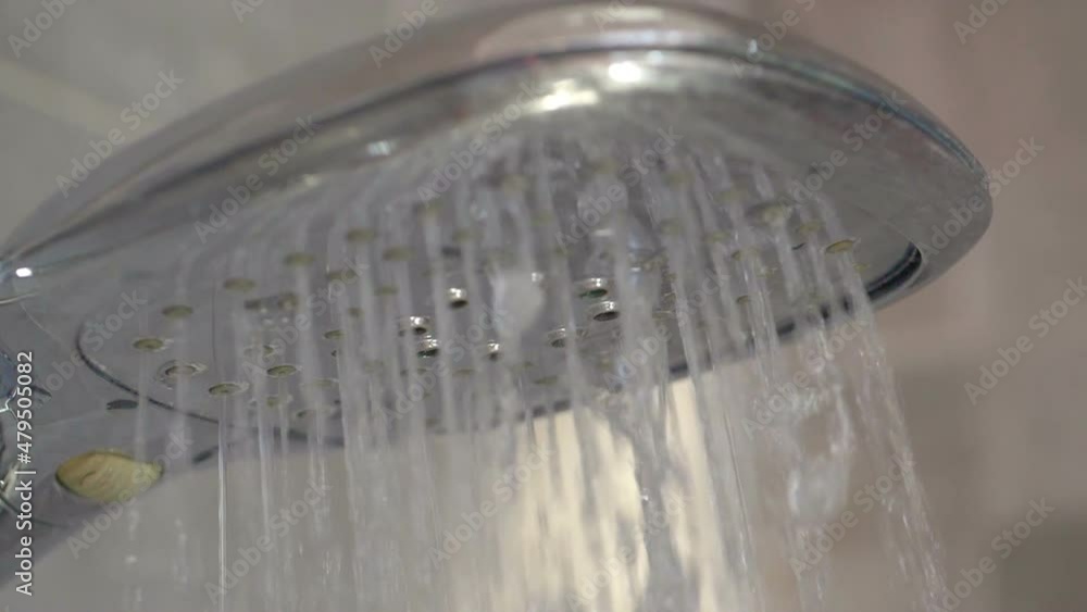 Water falling from the shower in slow motion 180fps Water falling from the shower in slow motion 180fps