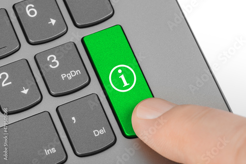 Computer keyboard with information key