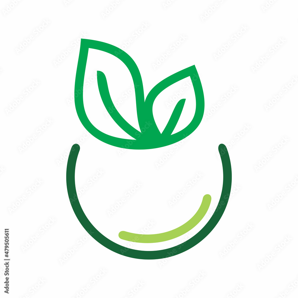 green fruit leaf color line logo design green fruit leaf color line logo design