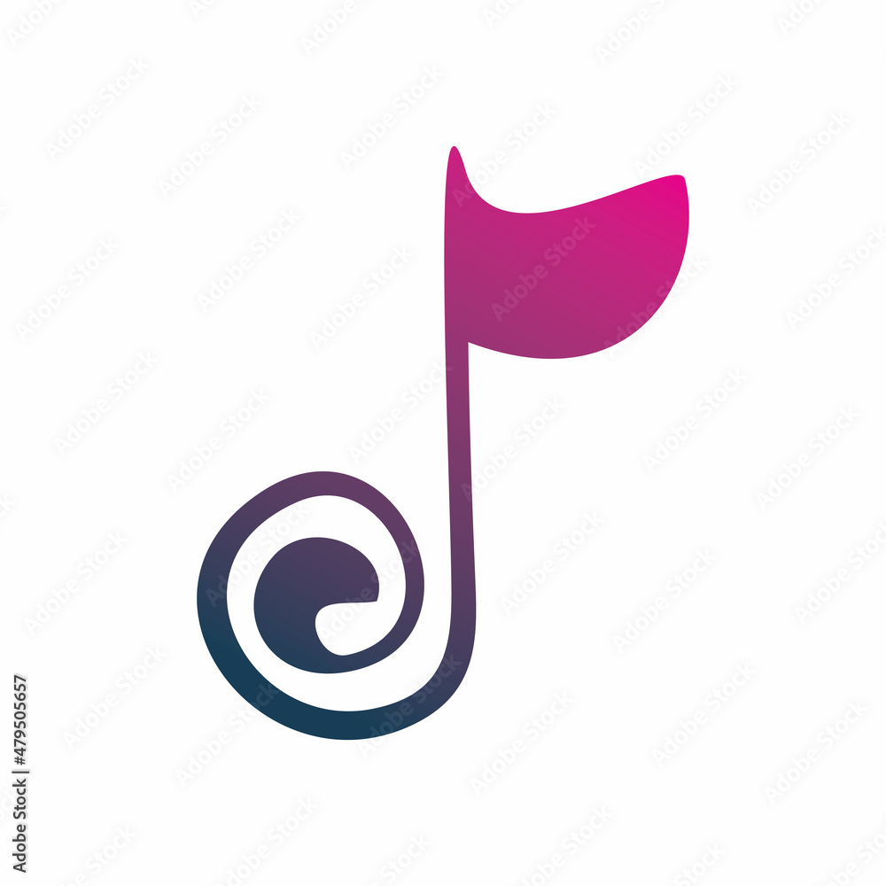 full color music note flag logo design Stock Vector | Adobe Stock