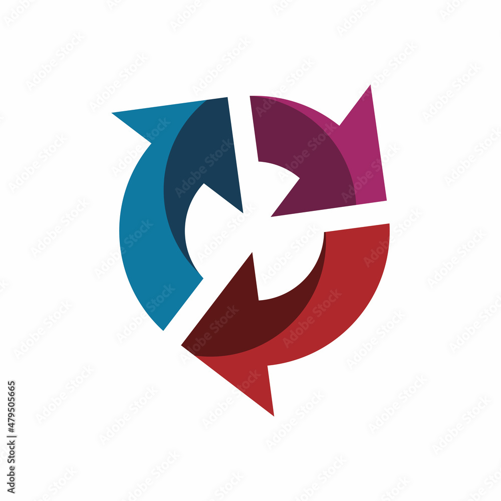 full color circle arrow recycle logo design full color circle arrow recycle logo design