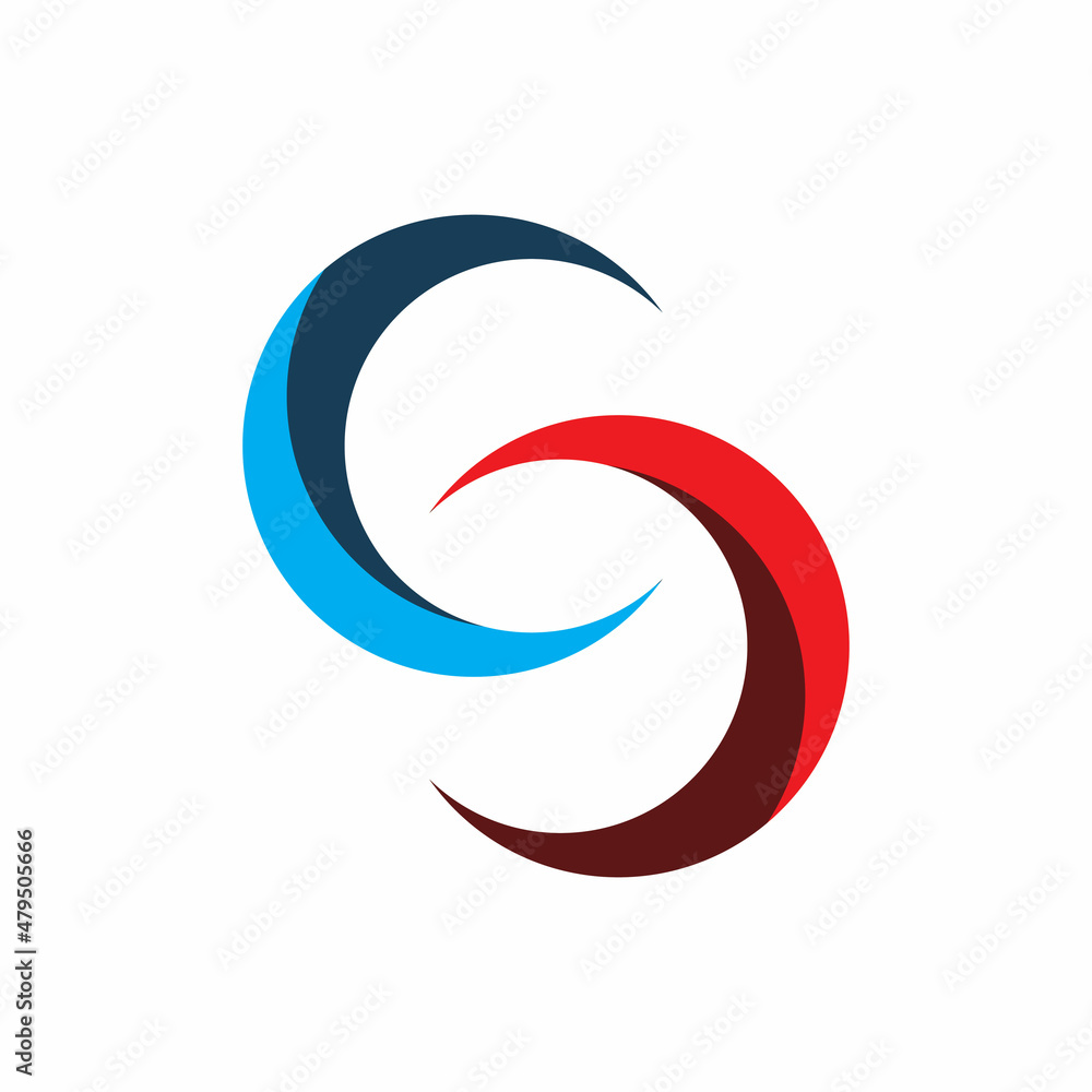 circle balance color shape s letter logo design circle balance color shape s letter logo design
