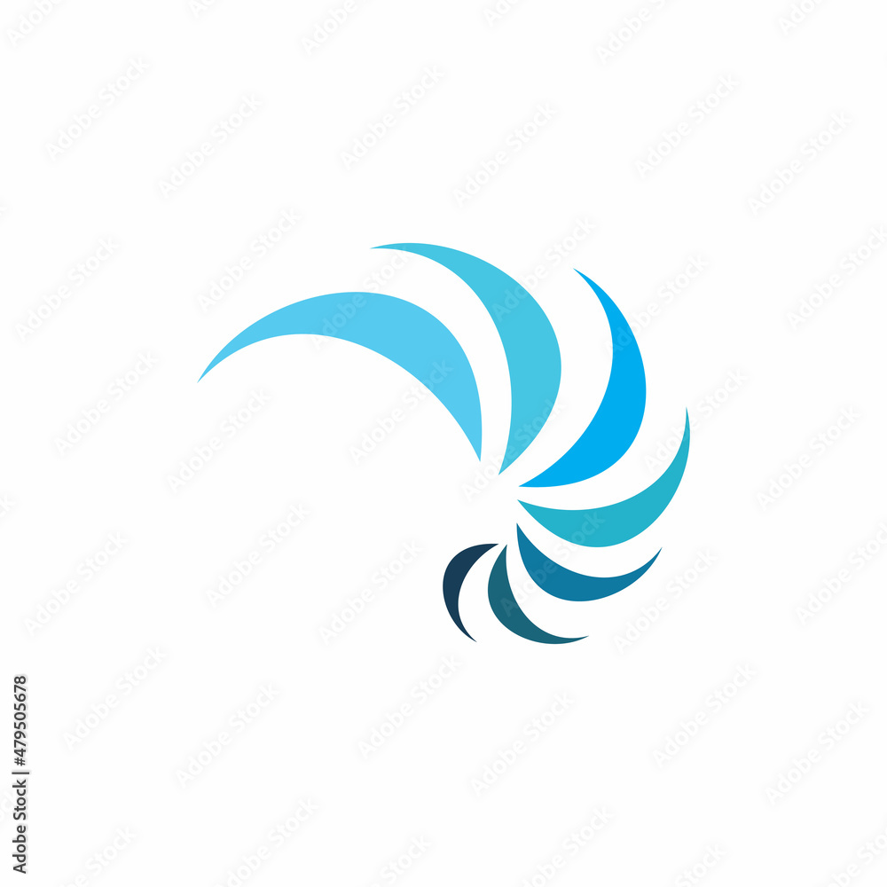 swirl spin feather wing logo design swirl spin feather wing logo design