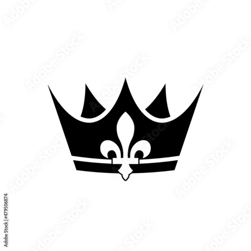 Fleur De Lis Crown Logo isolated on white background