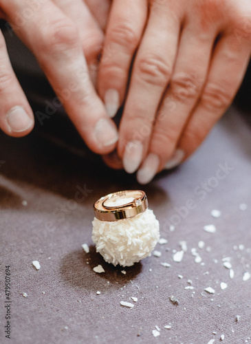 Wedding Rings on the Raffaelo candy photo