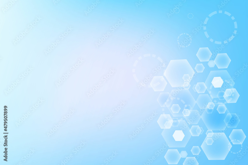 Science network pattern, connecting lines and dots. Technology hexagons structure or molecular connect elements