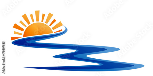 Sun and Blue river Symbol.