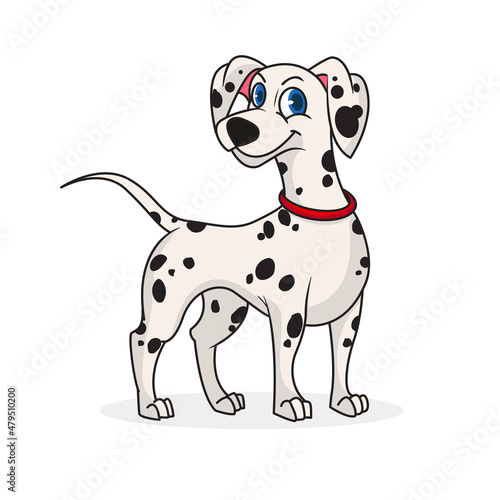 Dalmation puppy dog vector illustration with simple shadings.