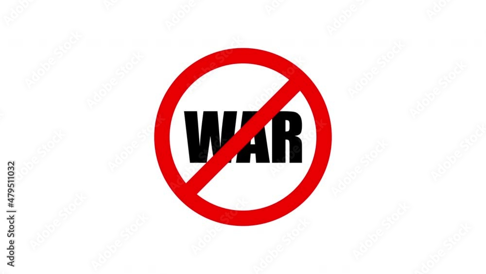 no war sign animation.4K Video motion Animation. no war sign animation.4K Video motion Animation.