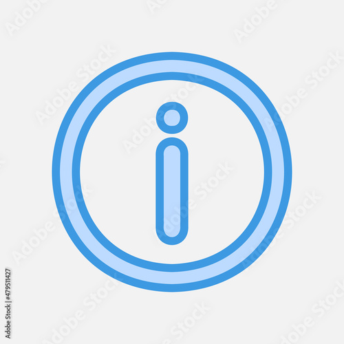 Information icon in blue style about social media, use for website mobile app presentation