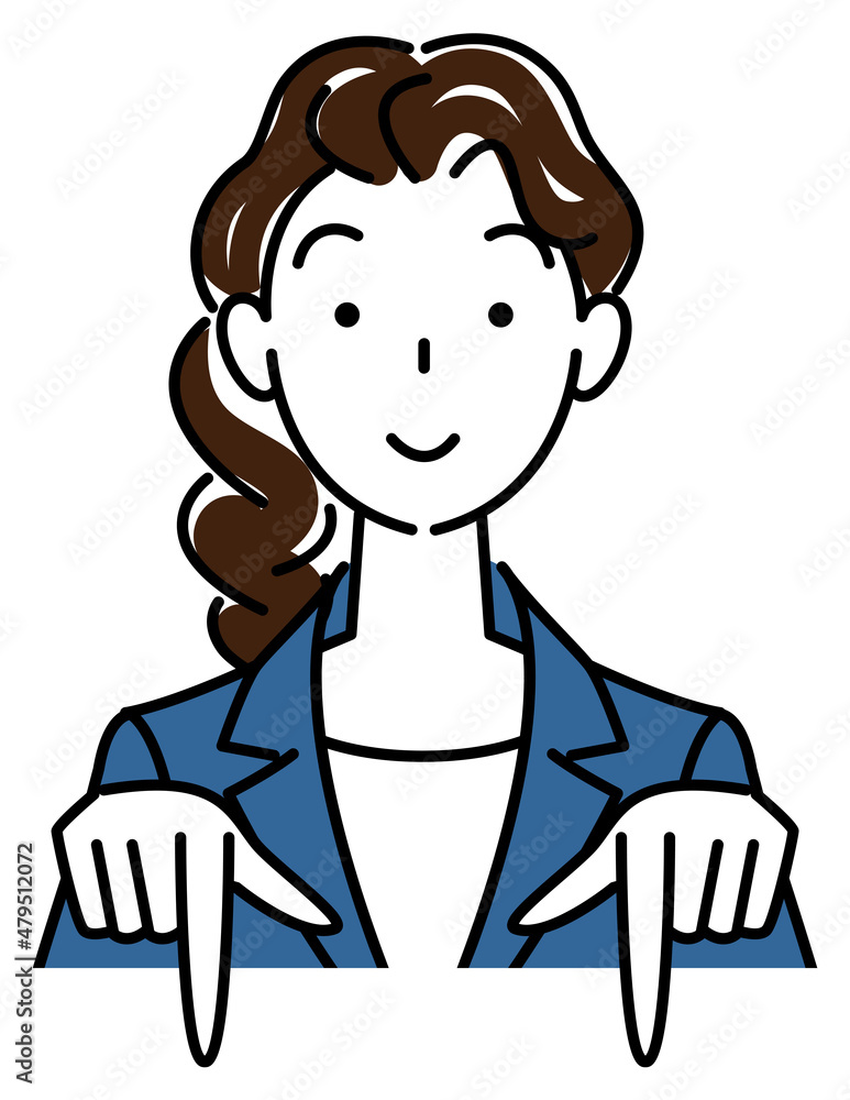 笑顔で下の方向を指差しているスーツ姿の可愛い女性 ビジネスパーソン イラスト ベクター
A pretty woman in a suit, smiling and pointing in the direction below. Business person illustration vector 笑顔で下の方向を指差しているスーツ姿の可愛い女性 ビジネスパーソン イラスト ベクター
A pretty woman in a suit, smiling and pointing in the direction below. Business person illustration vector