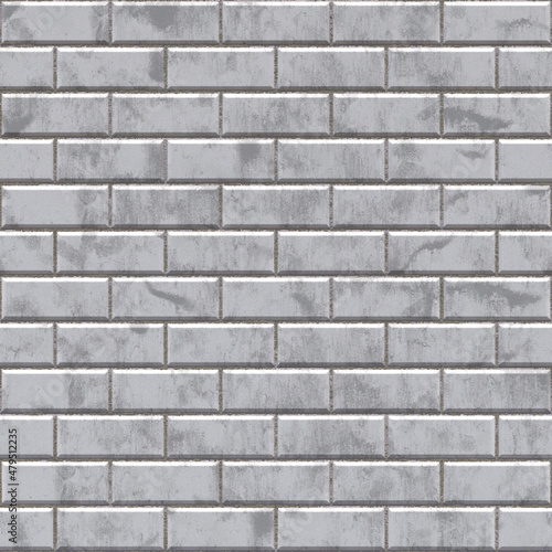 Abstract background of gray ceramic tiles for walls and floor. Design of geometric mosaic texture of wall decoration. Simple seamless brick wall pattern. 3D-rendering
