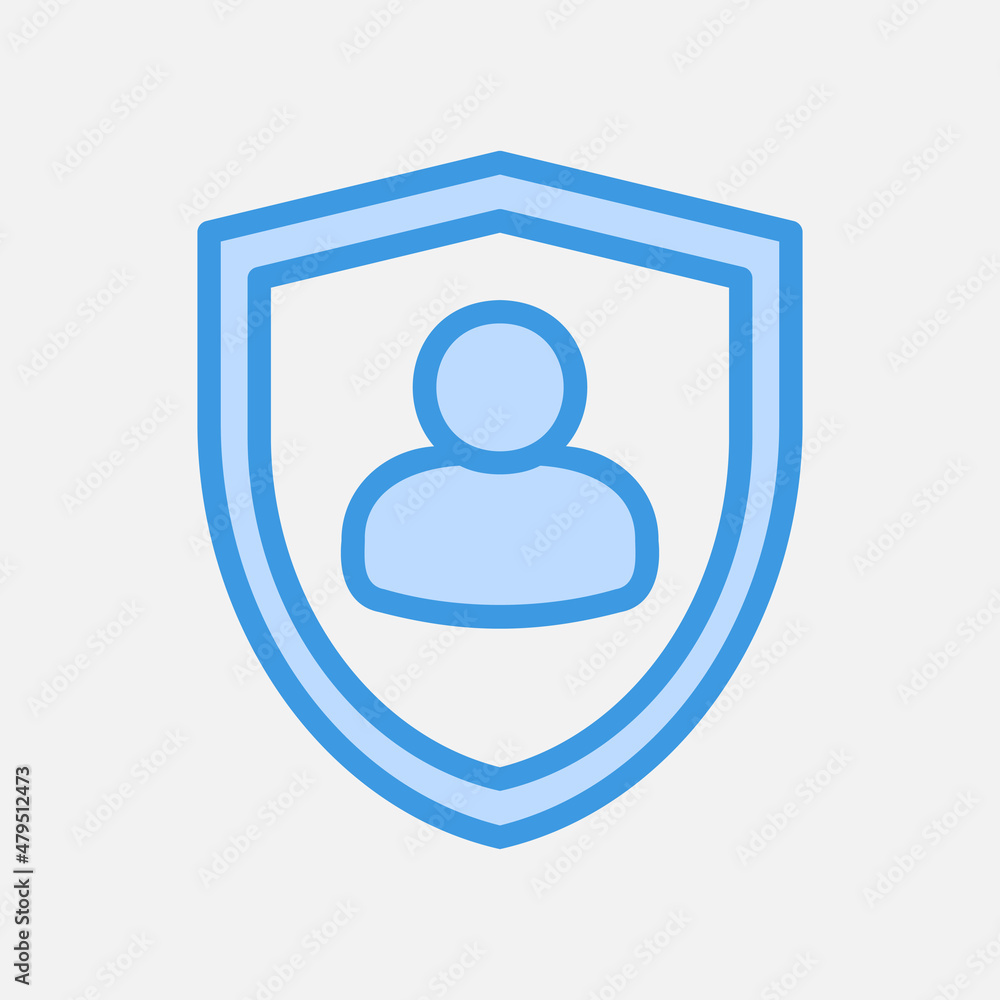 User protection icon in blue style about social media, use for website mobile app presentation User protection icon in blue style about social media, use for website mobile app presentation