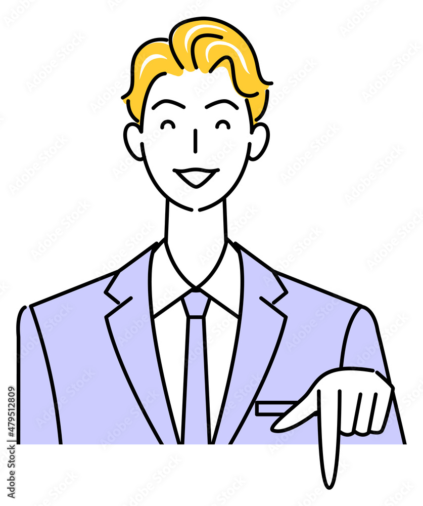 笑顔で下の方向を指差しているスーツ姿の可愛い男性 ビジネスパーソン イラスト ベクター
A cute guy in a suit smiling and pointing in the direction below. Business person illustration vector 笑顔で下の方向を指差しているスーツ姿の可愛い男性 ビジネスパーソン イラスト ベクター
A cute guy in a suit smiling and pointing in the direction below. Business person illustration vector