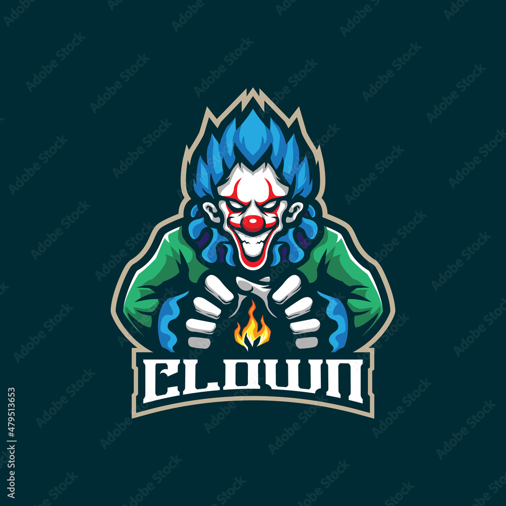 Clown mascot logo design vector with modern illustration concept style for badge, emblem and t shirt printing. Smart clown illustration.