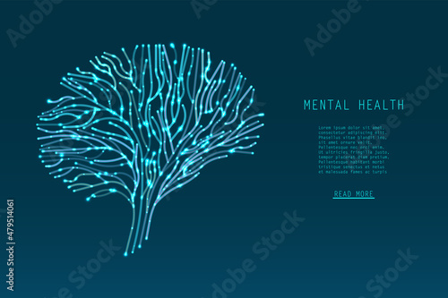 Abstract glowing brain connections