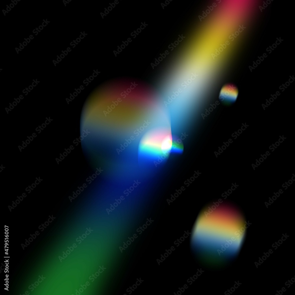 Beautiful rainbow light refraction, prism effect overlay Beautiful rainbow light refraction, prism effect overlay