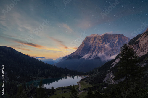 Seebensee in the Austrian Alps during Sunset