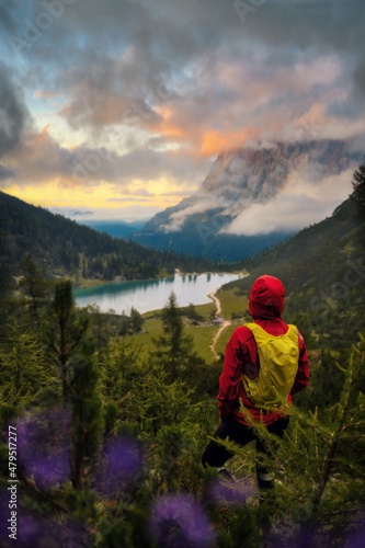 Obraz na płótnie Seebensee in the Austrian Alps during Sunset w salonie