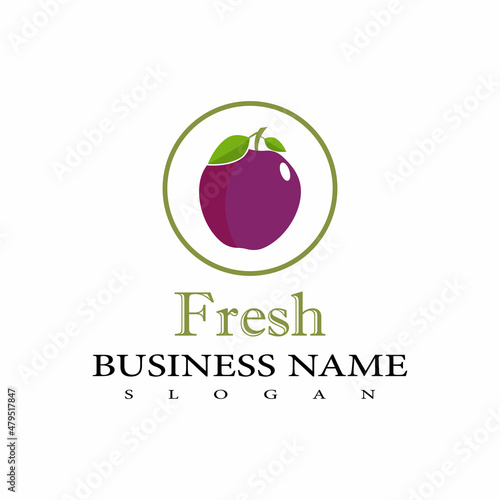 Plum logo vector icon design template