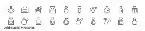 Set of simple perfume line icons. photo