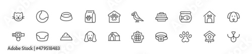 Set of simple pet line icons.