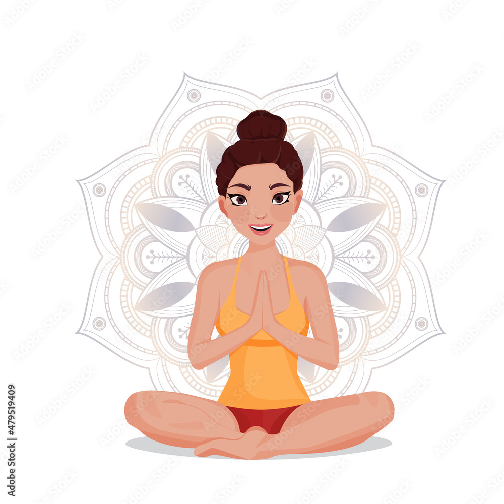 yoga Meditation woman sitting in lotus pose with crossed legs yoga Meditation woman sitting in lotus pose with crossed legs