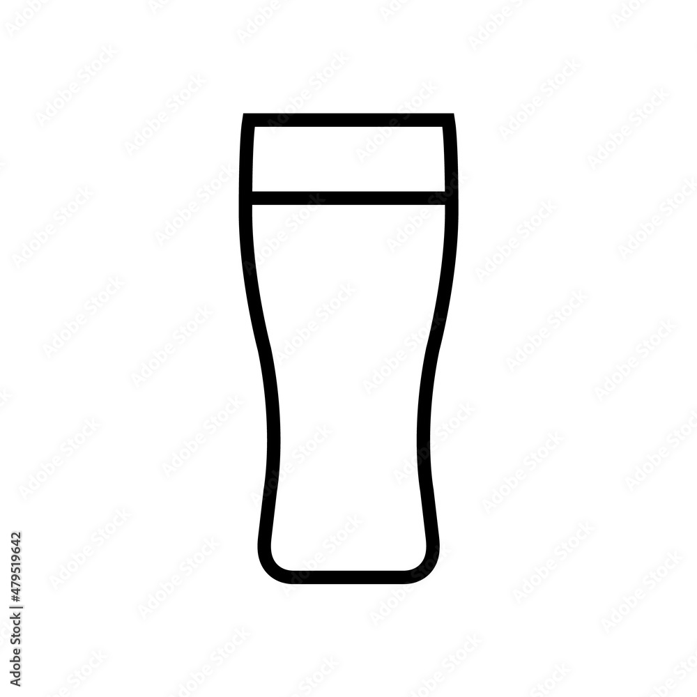 Beer glass line icon, vector logo isolated on white background Beer glass line icon, vector logo isolated on white background