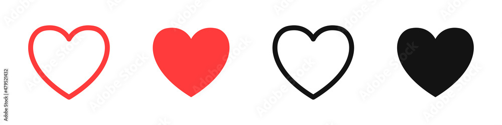 Hearts icons set. Valentine's Day. Love concept. Vector illustration Hearts icons set. Valentine's Day. Love concept. Vector illustration