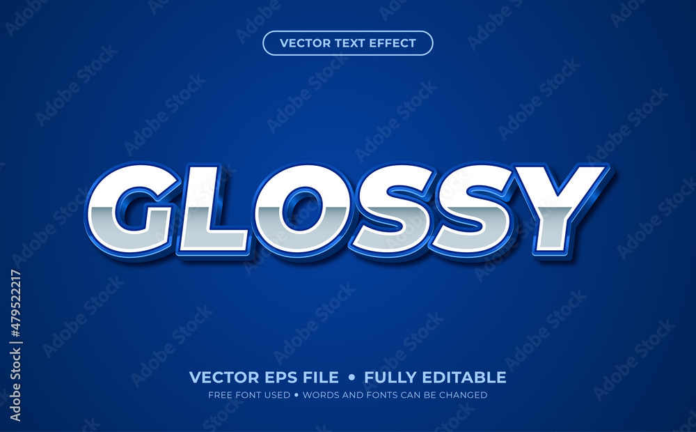 Blue Glossy Promotion Editable Vector Text Effect Blue Glossy Promotion Editable Vector Text Effect