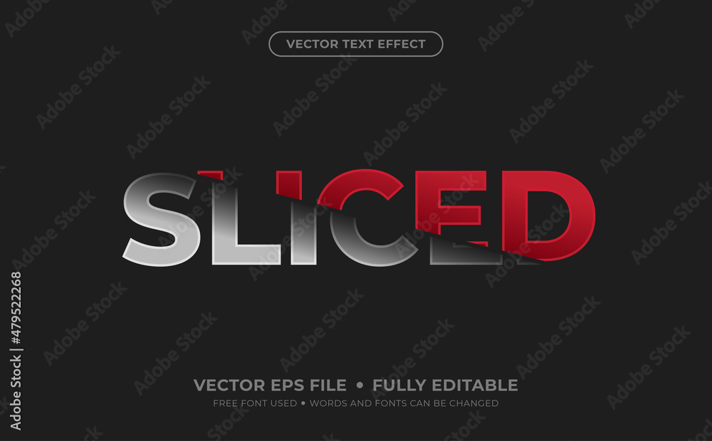 Red Sliced Editable Vector Text Effect