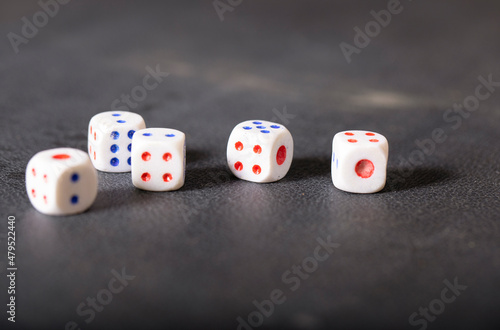 dice on a table