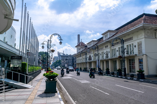 Fotografie Beautiful heritage city landscape at sia afrika great street under the clear and