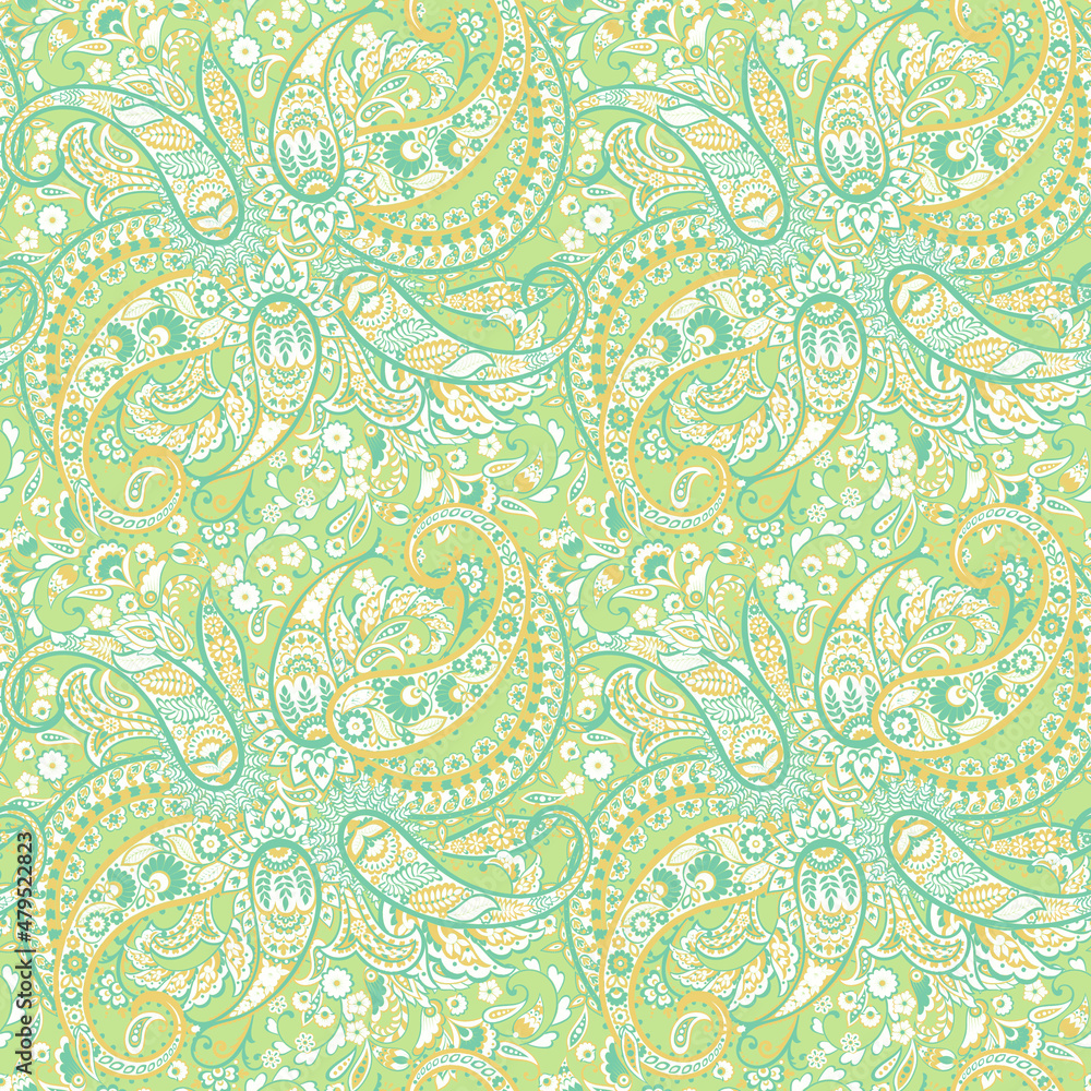 Paisley Floral oriental ethnic Pattern. Seamless Vector Ornament. Damask fabric patterns.
