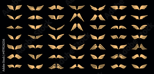 Wings icons vector set. Vector illustration