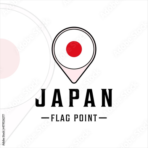 flag point japan logo vector illustration template icon graphic design. maps location country sign or symbol