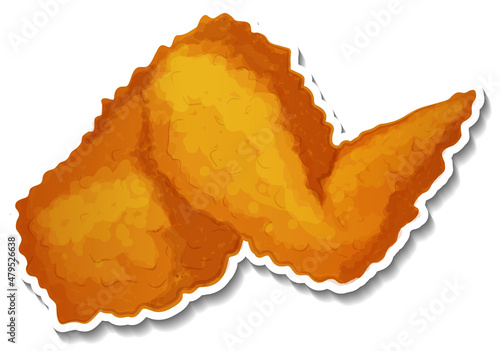 Fried chicken wings in cartoon style Fototapete