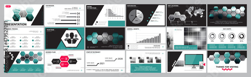 Presentation business template. Vector set, elements of infographics, gray background. Flyer, postcard, corporate report, marketing, advertising, banners. Slideshows, photos, brochures, annual report